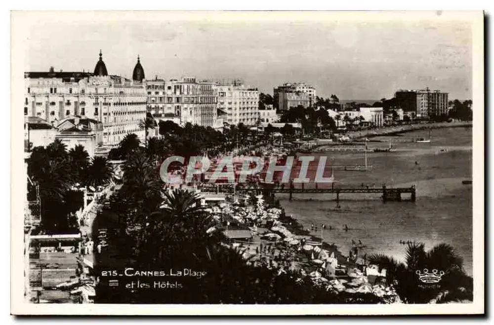 Cannes. La Plage et les Hôtels — 215 — Éditions d'Art Munier, Nice - Voorkant