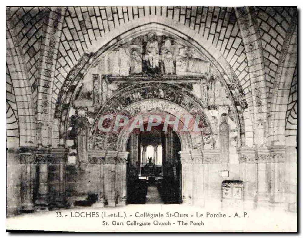 Loches (Loir-et-Cher) - Collégiale Saint-Ours - Le Porche - Recto