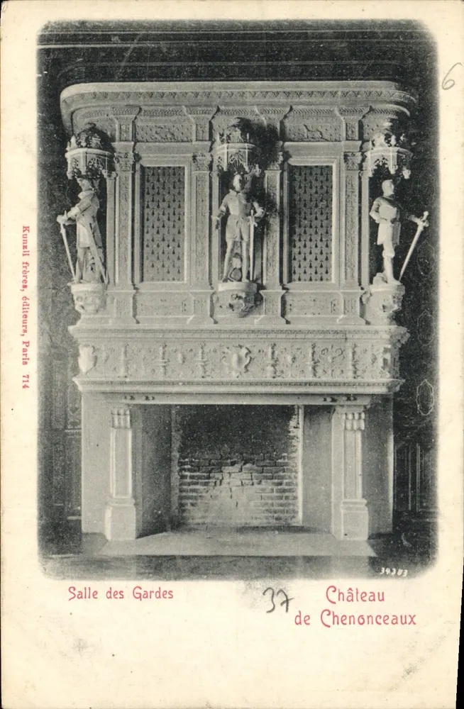 Sala dos Guardas — Castelo de Chenonceaux — Kunzli Frères, editores, Paris 714 - Frente