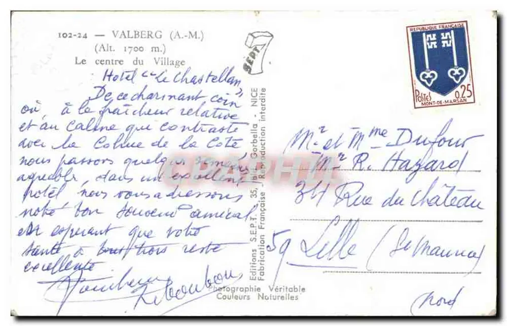 Valberg (A.M.) — O centro do vilarejo — Edições S.E.P.T. 102-24 - Verso