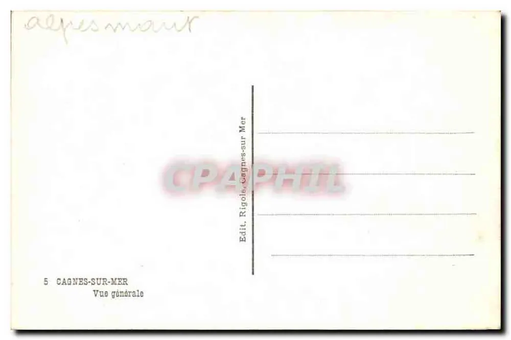 Cagnes-sur-Mer — Vista geral — Edit. Rigole - Verso