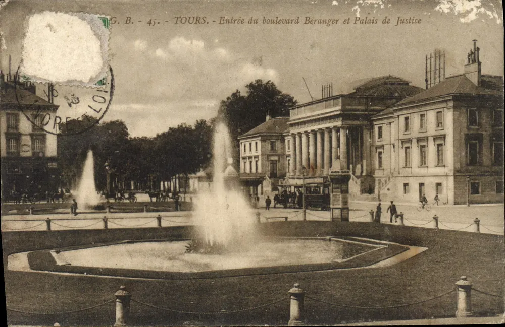 Tours - Eingang zum Boulevard Béranger und Palast der Justiz — G. B. - 45 - Vorderseite