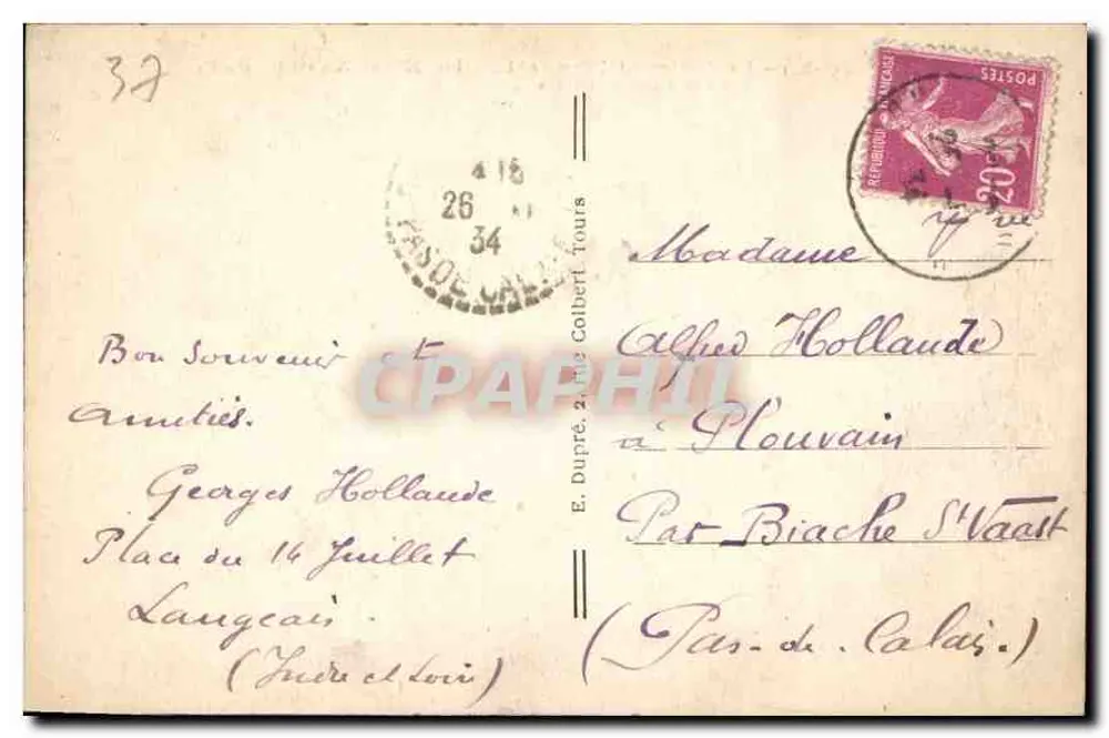 Langeais (Indre-et-Loire) — O Castelo (século XV) e a Igreja (séculos XI e XV) — A.P. - Verso