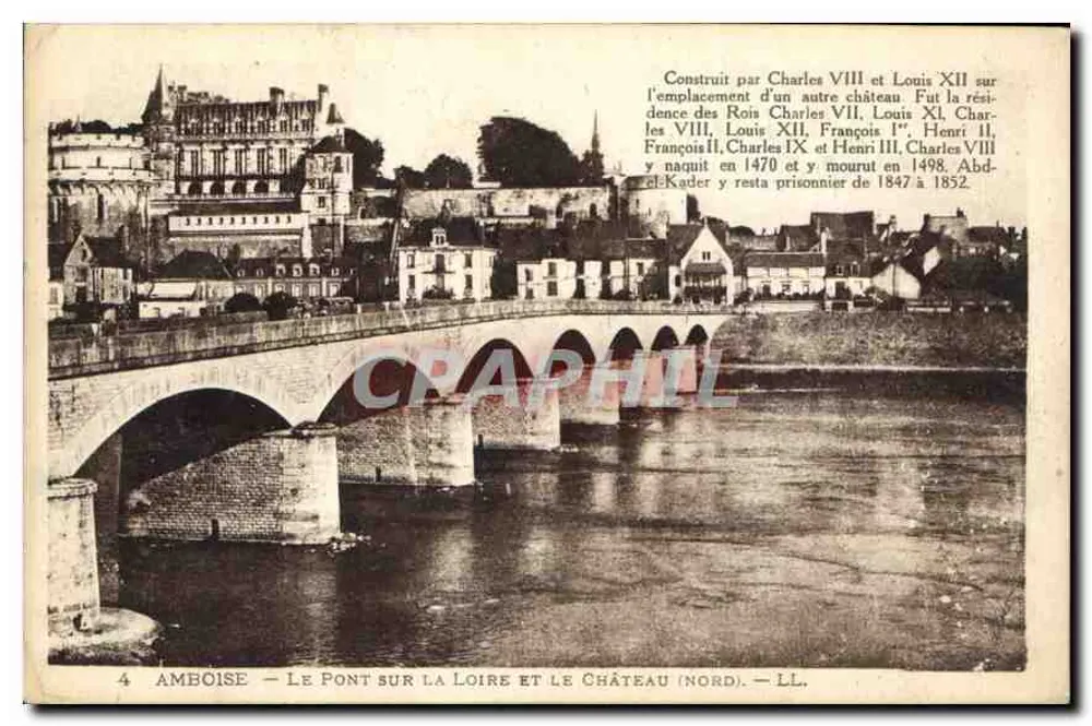 Amboise — Die Brücke über die Loire und das Schloss (Nord) — LL - Vorderseite