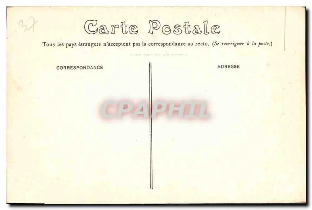 Tours — Catedral — Editor: Imprensa de Tours, n° da série G B 49 - Verso