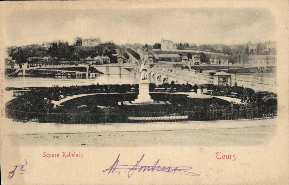 Square Rabelais — Tours — editor K. F. editores, Paris, n° 34300 - Frente
