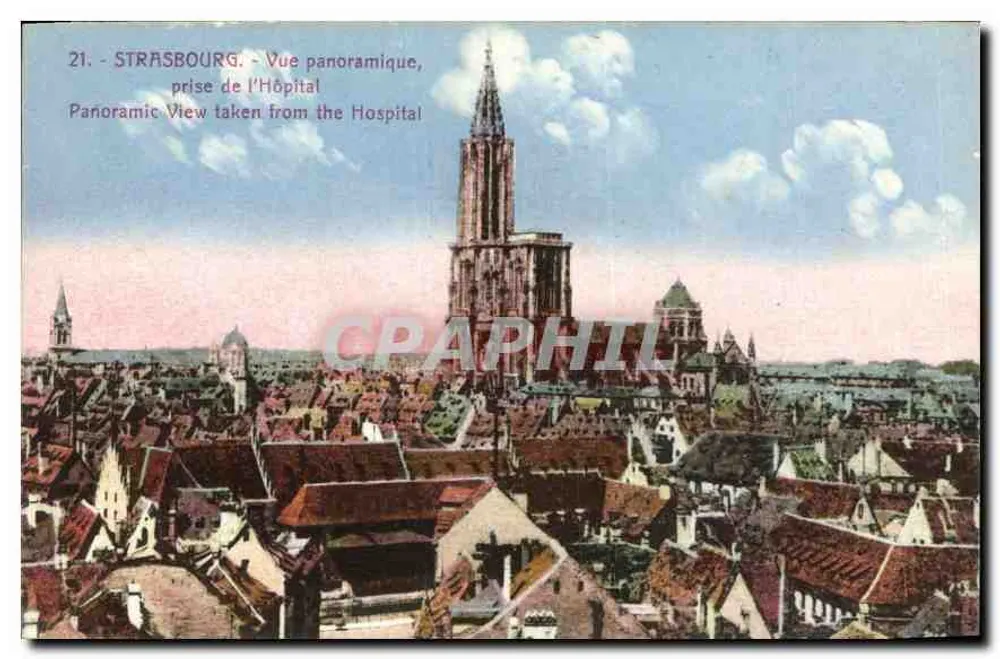 Straßburg - Panoramablick, aufgenommen vom Krankenhaus - Vorderseite