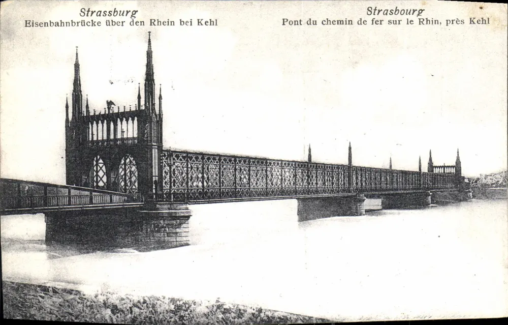 Straßburg — Eisenbahnbrücke über den Rhein bei Kehl - Vorderseite
