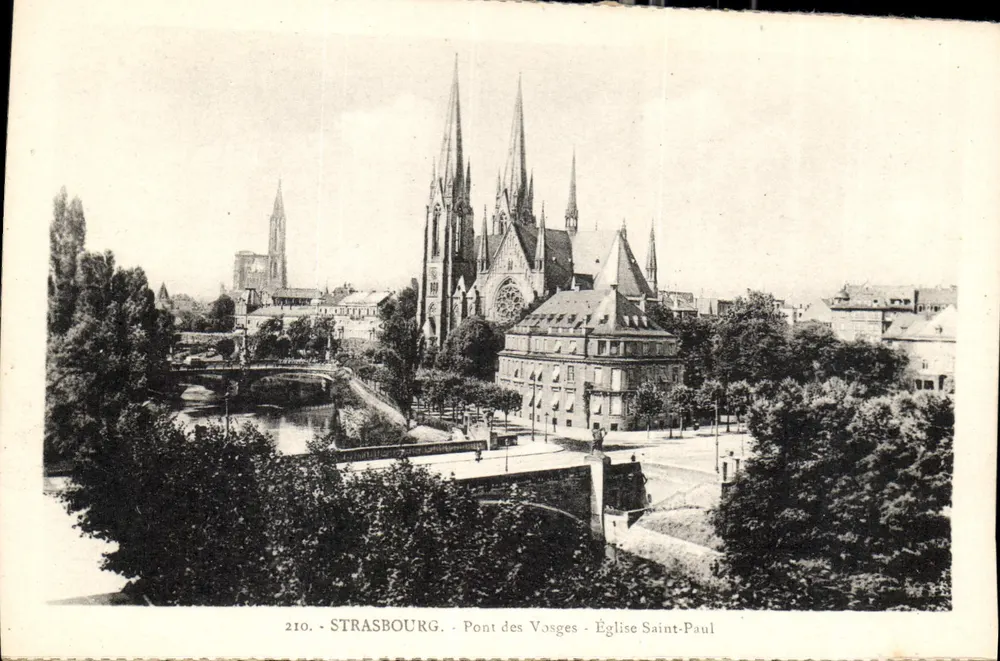 Straßburg - Brücke der Vosgien - Kirche Saint-Paul - Vorderseite