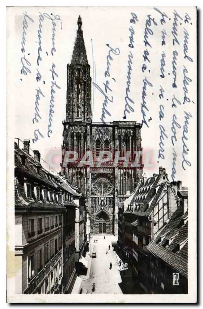 Kathedrale von Straßburg — Ansicht des Kathedralenplatzes — Verlag R.P. Paris - Vorderseite
