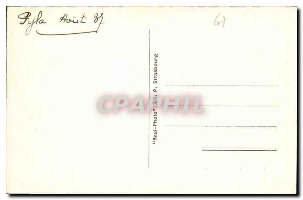 Pilat-Plage — Ansicht des Beckens und der Promenade — Real-Photo, P. Strasbourg - Rückseite