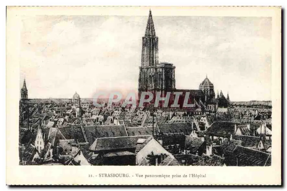 Strasbourg — Panoramablick vom Krankenhaus — Verlag La Cigogne, Nr. 21 - Vorderseite