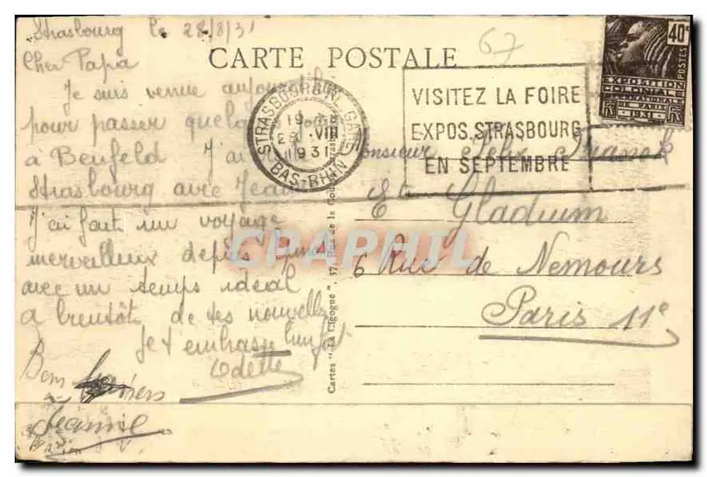 Strasbourg — Die Insel nahe der Place de la République — Verlag 'En Trigogre' n°149 - Rückseite