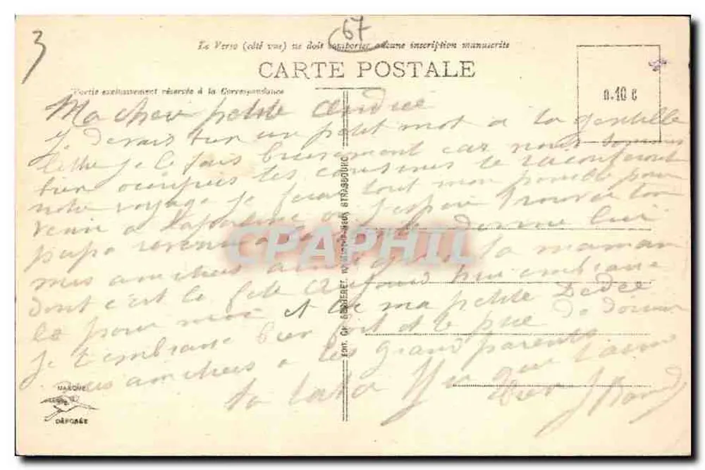 Estrasburgo - A Catedral — editor H. Dapozé, n°2 - Verso