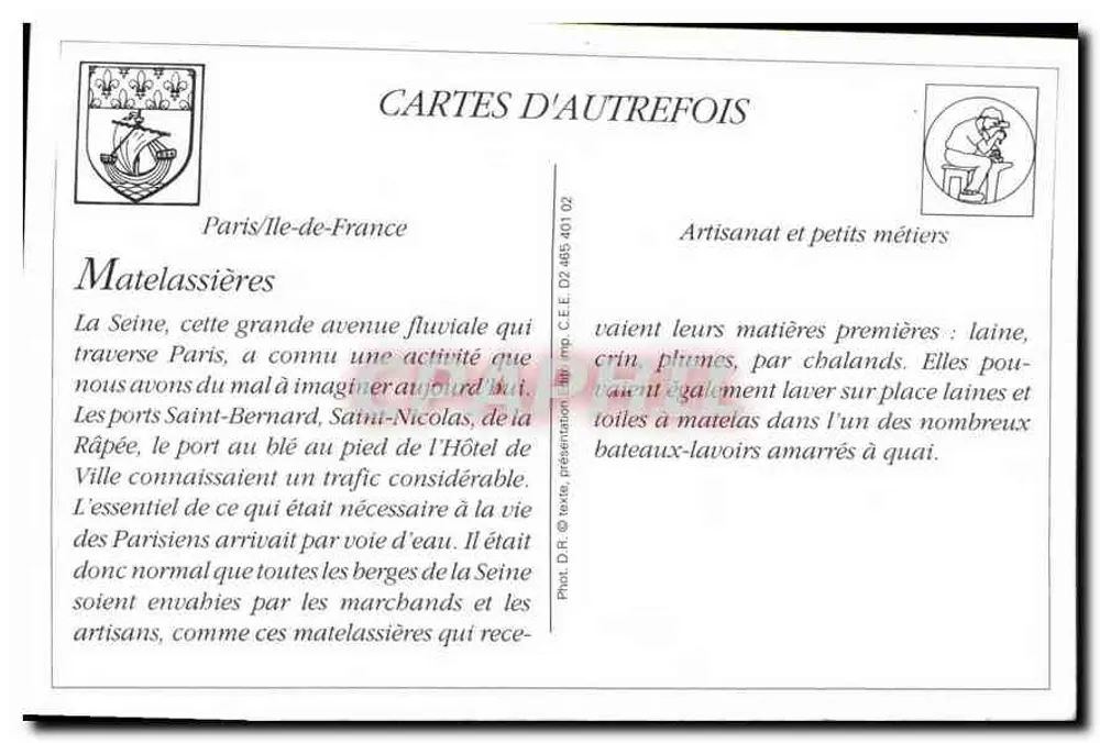 La Matelassière — Os pequenos ofícios parisienses — A. Frumente, 30, Rue Ad. Thiers, Boulogne-sur-Mer - Verso