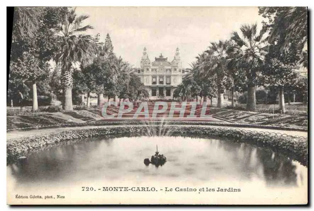 Monte-Carlo - Das Casino und die Gärten — Edition Gilelta, Foto von Nîces, Nr. 720 - Vorderseite