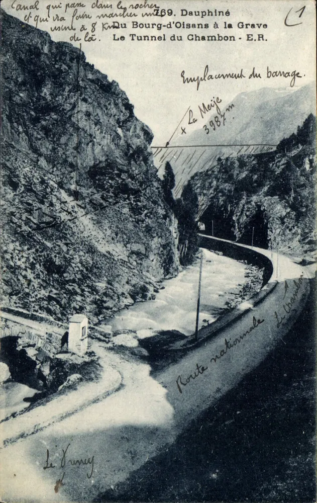 O Túnel do Chambon — Dauphiné — E.R. — Rodovia nacional — Le Jarny - Frente