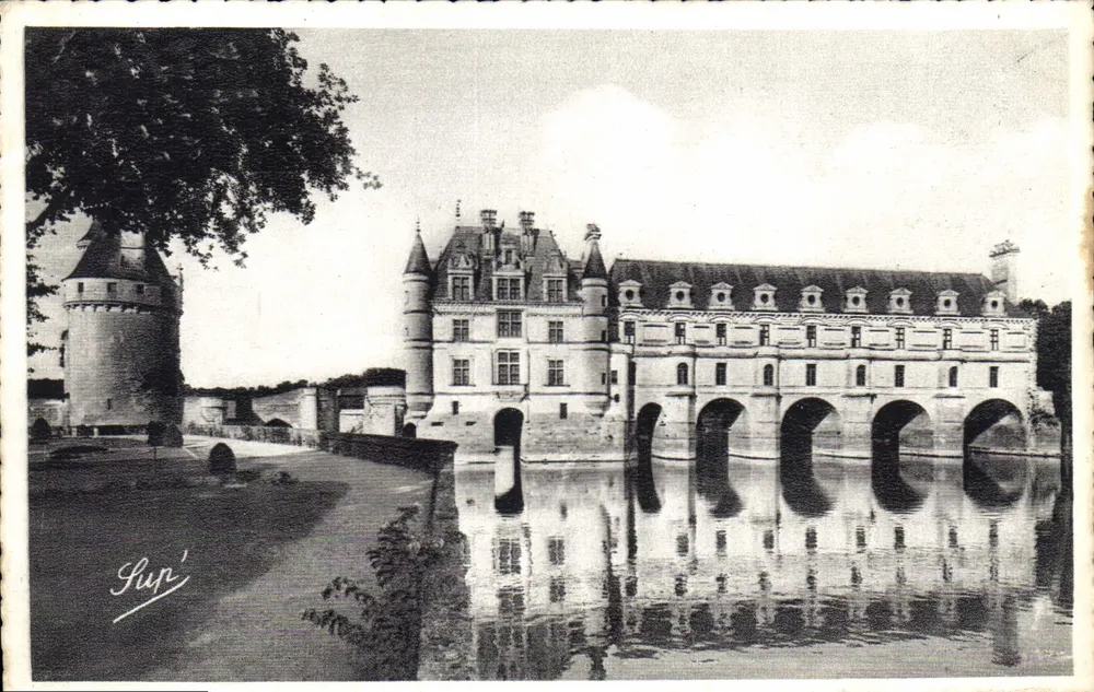 Castelo de Chenonceau — lado Oeste — Edição de Arte A. Baudu - Angers - Frente