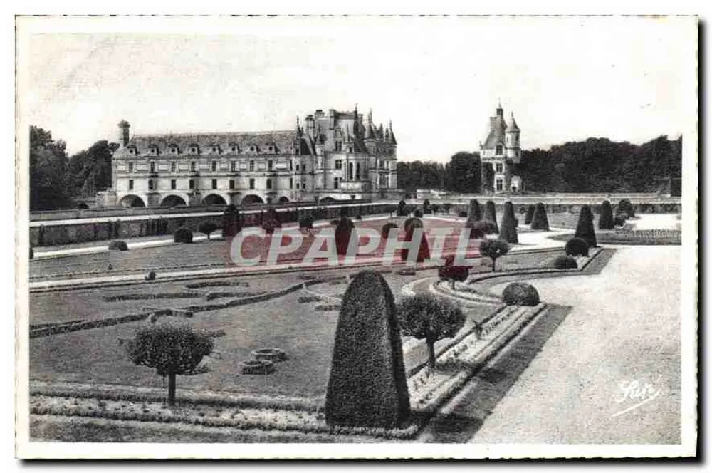 Chenonceaux (Loire-et-Cher) — O Parque e o Castelo — Edição de Arte A. Bréard, Angers - Frente