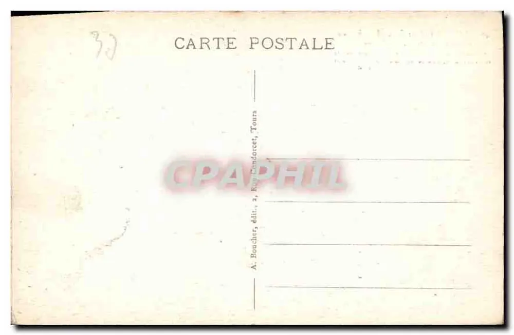 Loches (Loir-et-Cher) — O Castelo (Parte Sul do Logis do Rei) — A. Boucher, editor, Tours - Verso