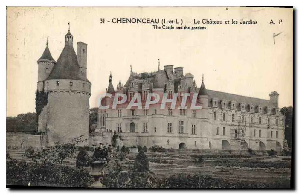 Chenonceau (Loire-et-Cher) — Il Castello e i Giardini — A. P. n°31 - Recto