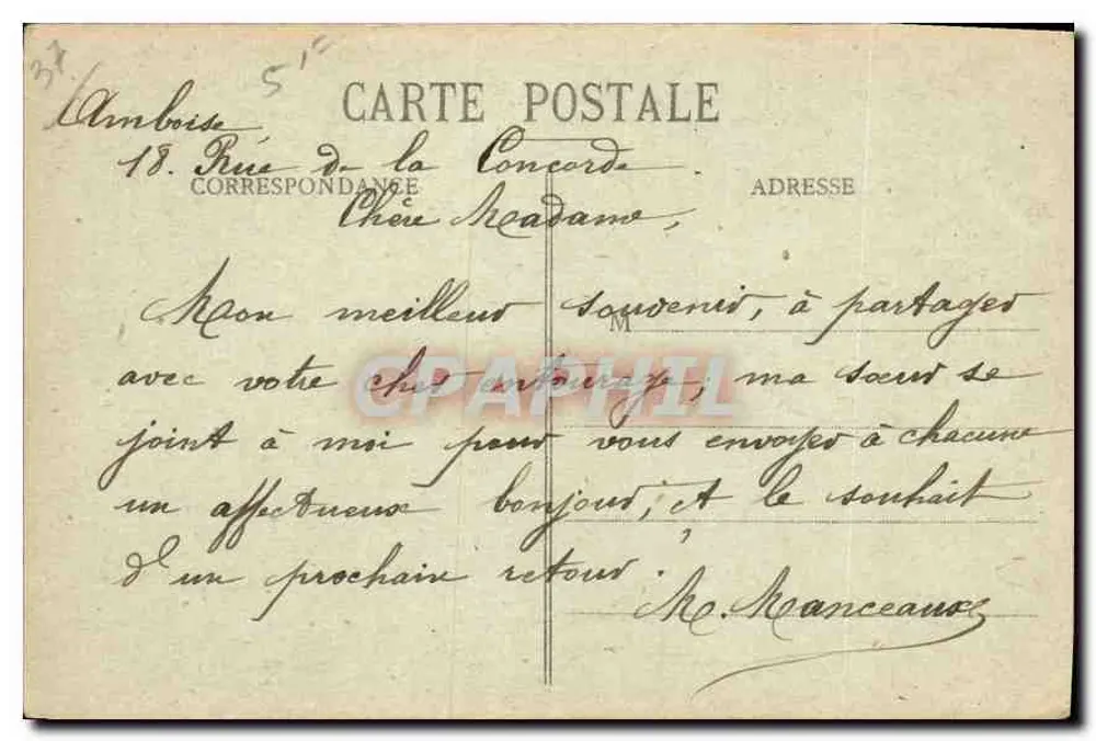 Amboise - O Castelo - M. M. - Verso