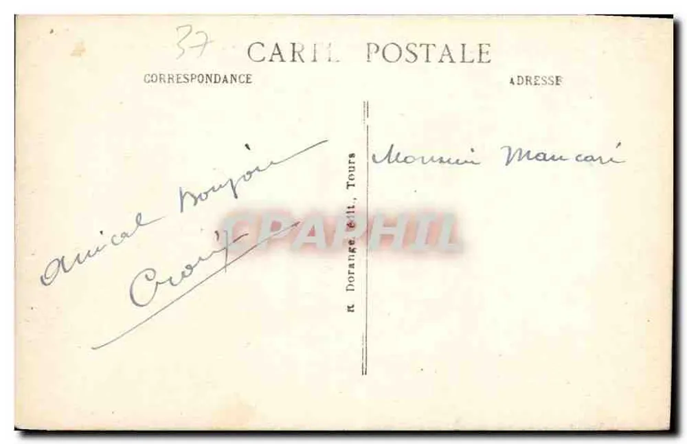 Chinon (Indre-et-Loire) — Allgemeine Ansicht des Schlosses (mon. hist. Xe bis XVe s.) und der Vienne — R.D. - Rückseite
