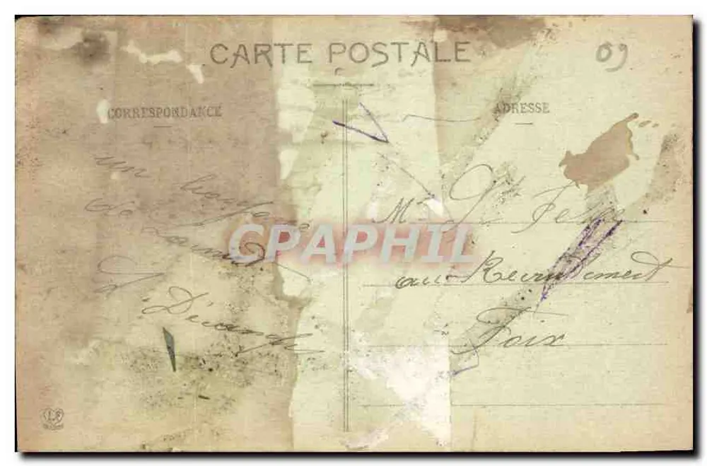 Os Pirineus-Ariégeois — Grutas fortificadas dos Écolises — Ussat-les-Bains — Phototype Lagouche Frères, Toulouse, n°222 - Verso