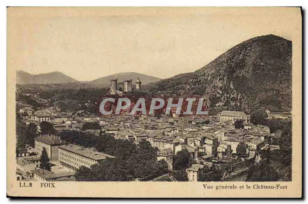 Foix — Vista geral e o Castelo-Forte — LL.8 - Frente