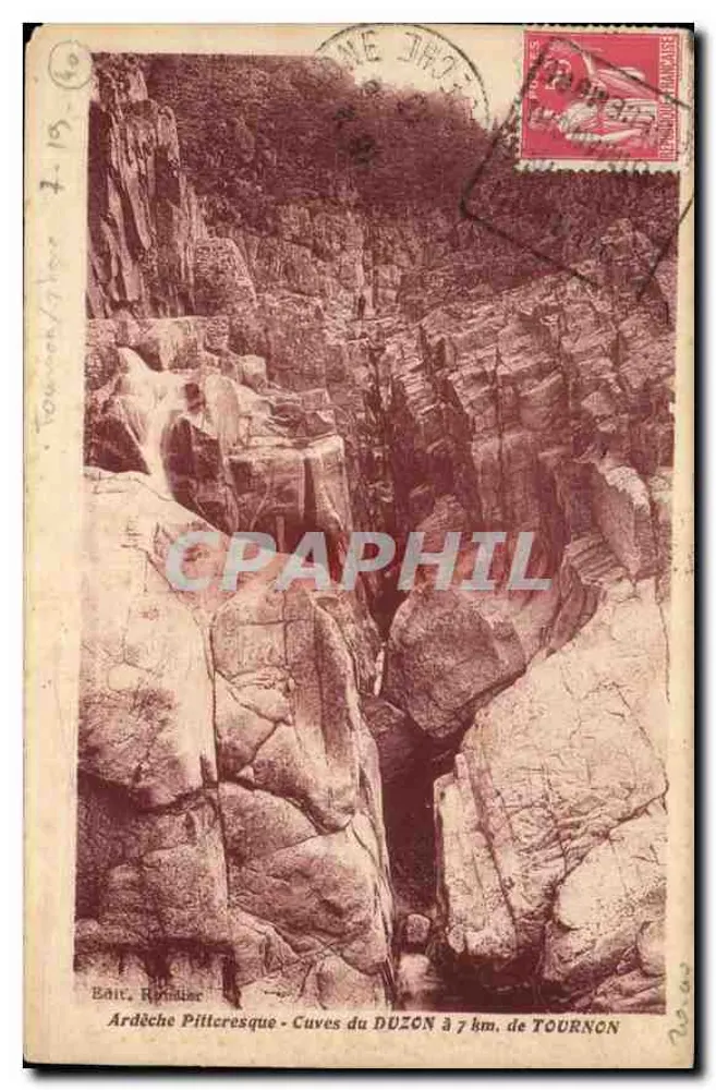 Ardèche pittoresk - Höhlen des Duzon 7 km von Tournon — Verlag: Nr. 62 - Vorderseite