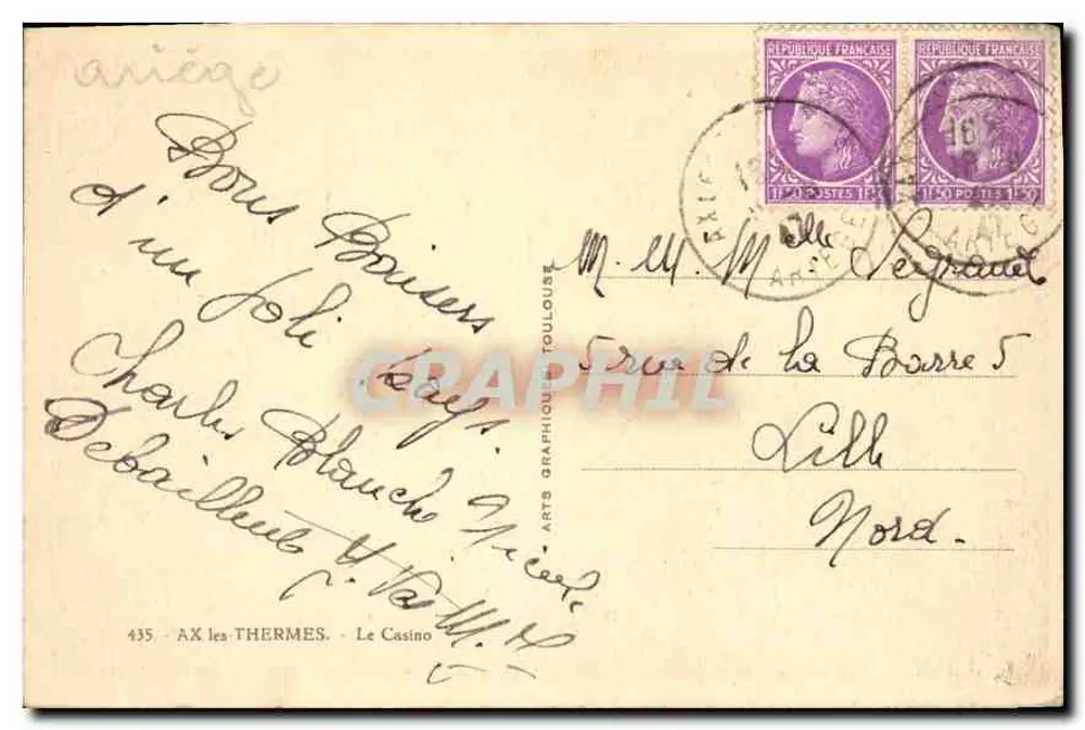 O Casino de Ax-les-Thermes — editor ARGRA, n°435 - Verso
