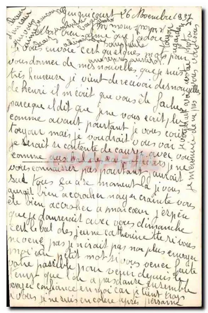 Liebendes Paar — Liebesbrief — Noter n°2931 - Rückseite