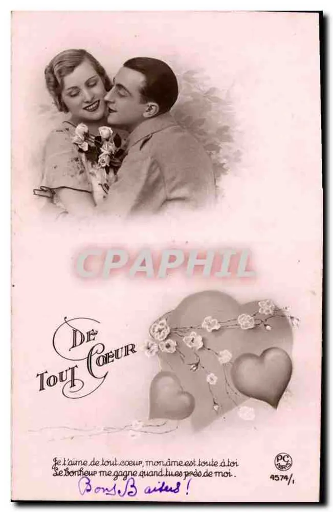 Liebendes Paar — De Tout Coeur — P.C. Paris n° 4574/1 - Vorderseite