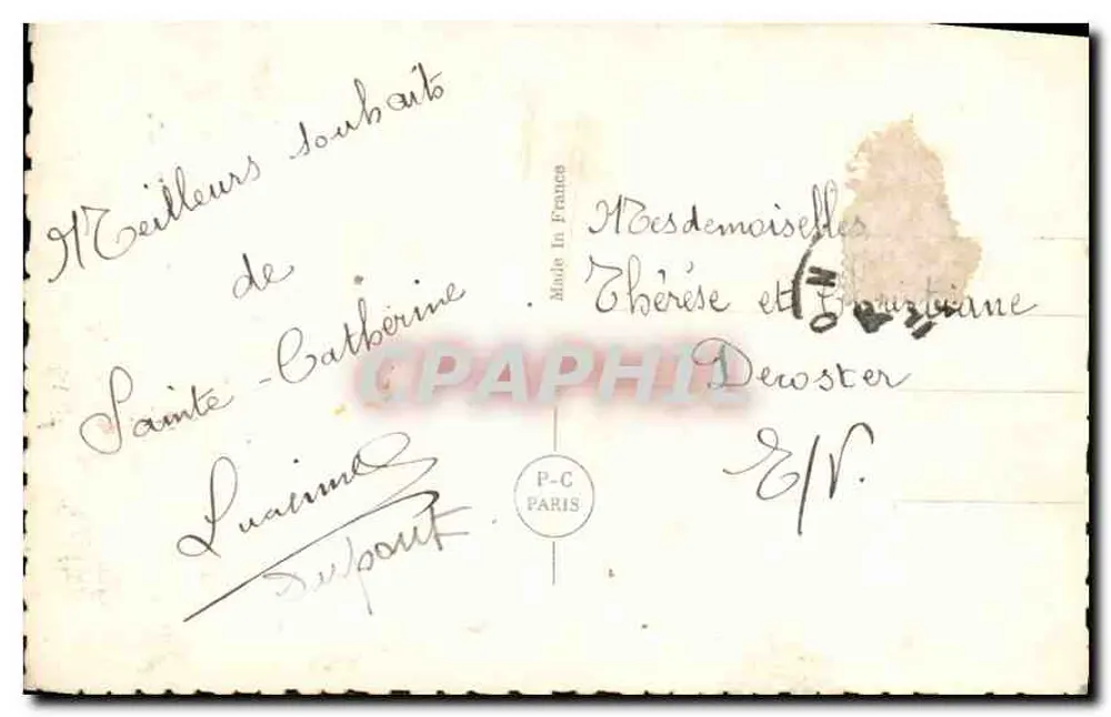 Mulher jovem sorridente — com buquê de rosas — PC Paris n°4181 - Verso