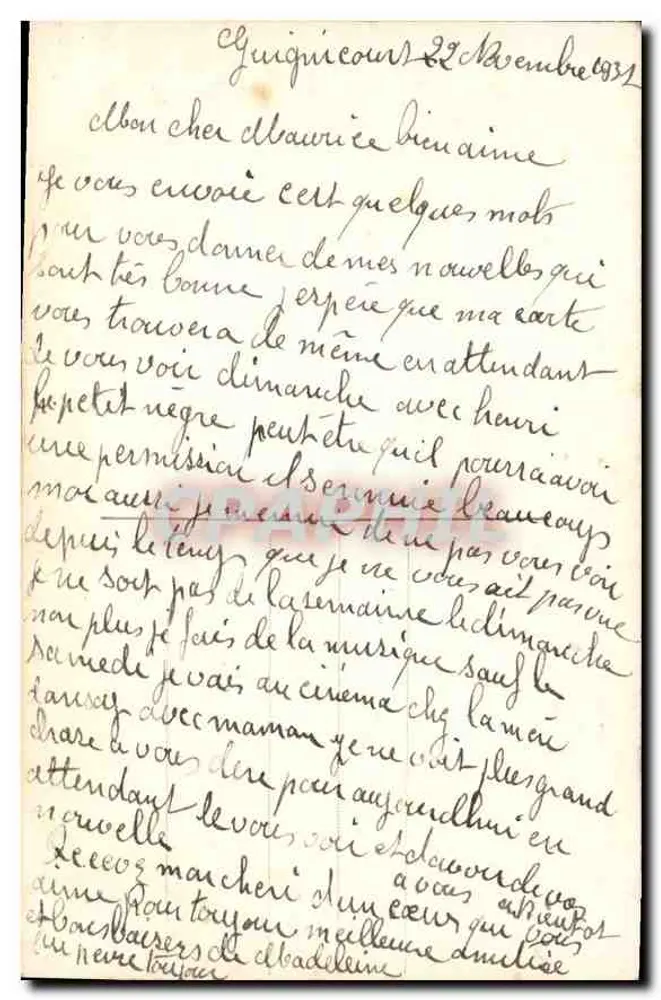 Ein Kuss von dir — Liebesgedicht — A. Noër, n° 2931 - Rückseite
