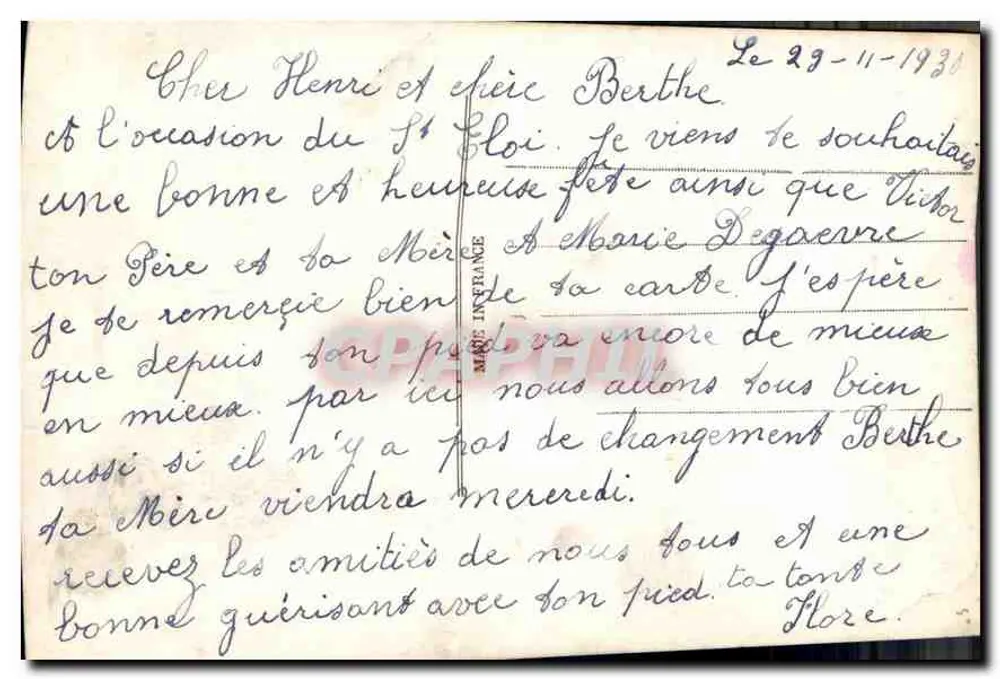 Saint-Éloi — Festa da Colheita — S.C.O.L. n°3211 - Verso