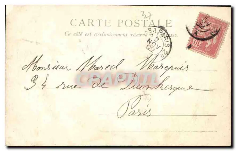 L'Entrée du Château — Langeais — uitgever niet geïdentificeerd - Achterkant