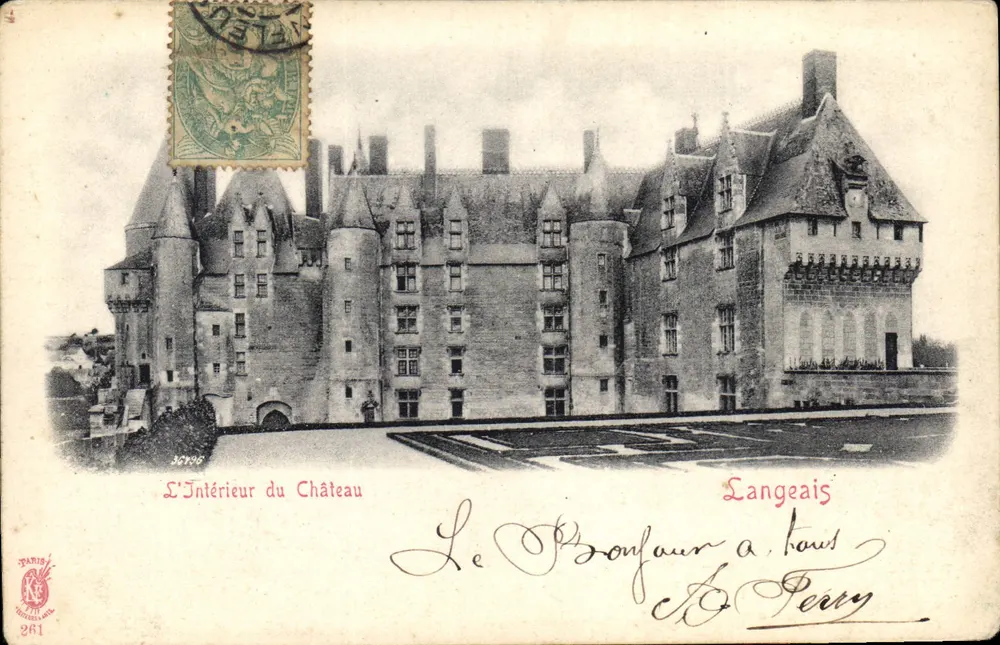 El Interior del Castillo — Langeais — París, editor n° 261 - Anverso