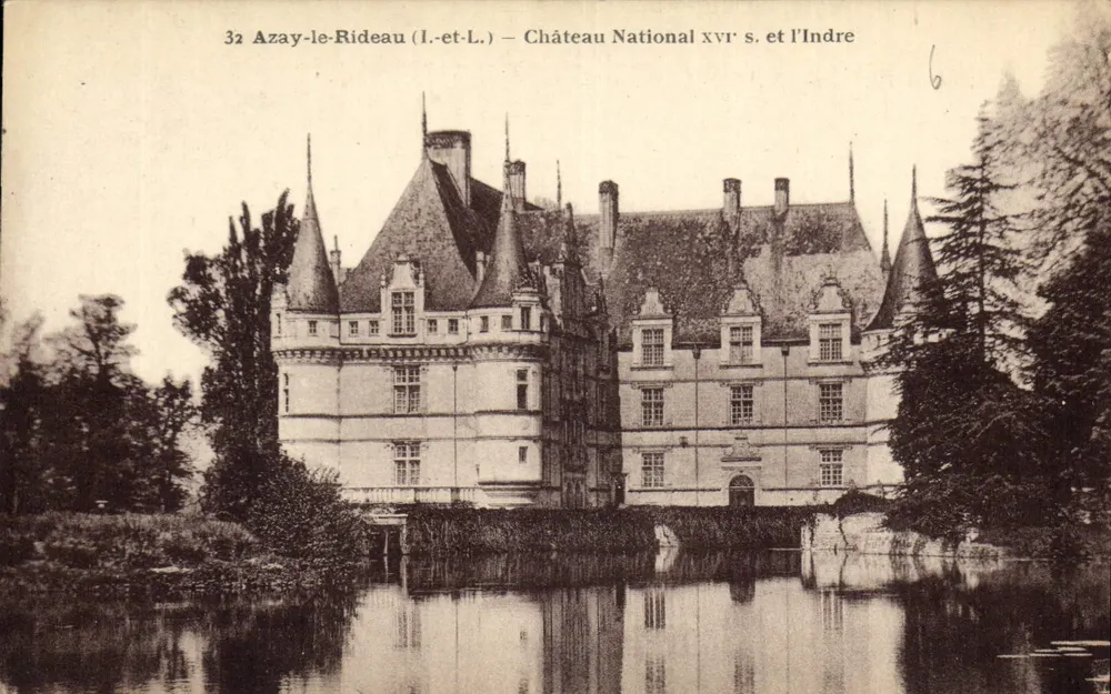 Azay-le-Rideau (Indre-et-Loire) — Nationaler Schlossbau 16. Jh. und die Indre — Verleger R. Dorange, Tours - Vorderseite