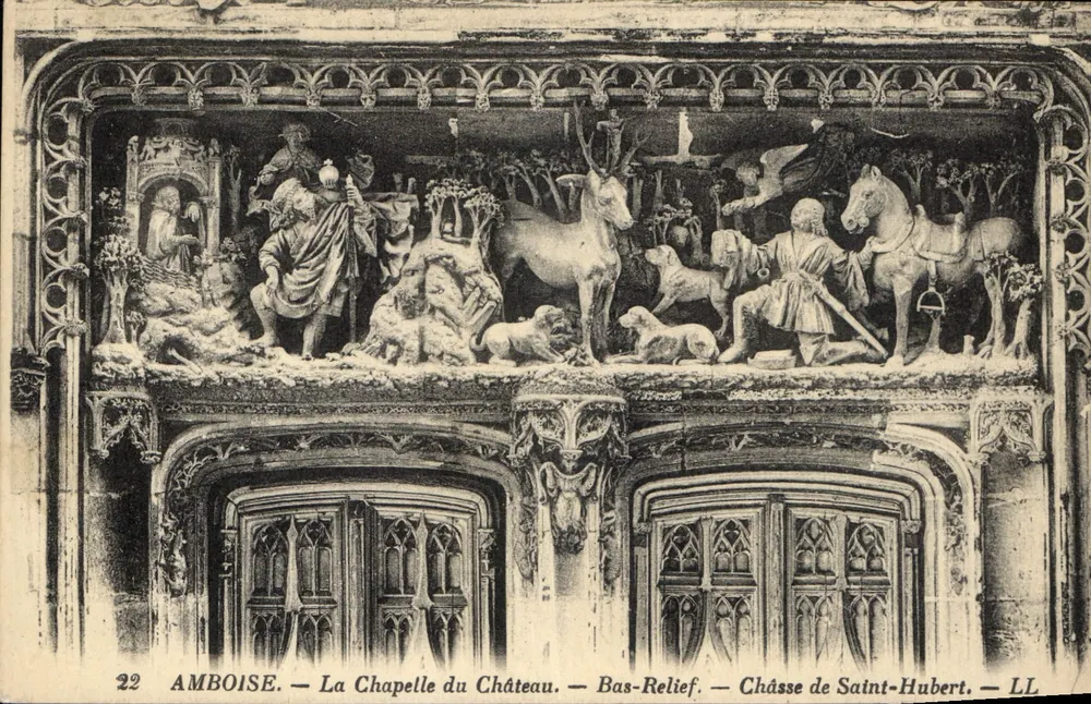 Amboise — A Capela do Castelo — Bas-Relief — Cápsula de São Huberto — LL - Frente