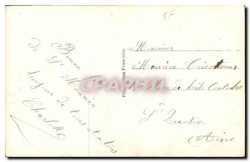 Casal apaixonado — texto romântico — Edição Francesa n°4438 - Verso