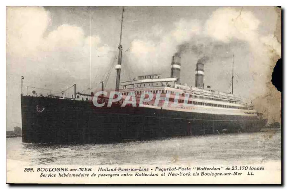 Dampfschiff "Rotterdam" — Holland-America-Line — Boulogne-sur-Mer - Vorderseite
