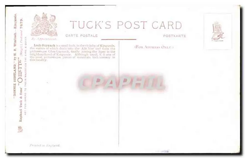 Loch Guynack — krajobraz górski — Tuck's Post Card n°7679 - Rewers