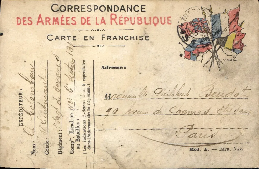 Correspondência das Forças da República — Carta em franquia — Mod. A — IMPR. NAF - Frente