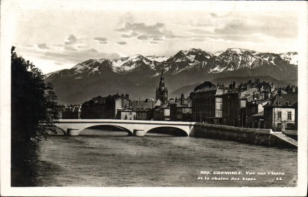 Grenoble — Blick auf die Isère und die Alpenkette — LL, n° 202 - Vorderseite
