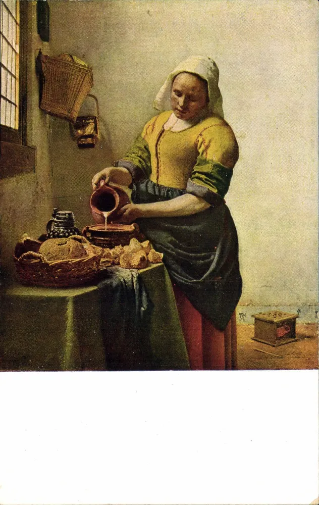 La Cocina — Pintura de Johannes Vermeer — Edición Verlag E. A. Seemann, Leipzig, n°222 - Anverso