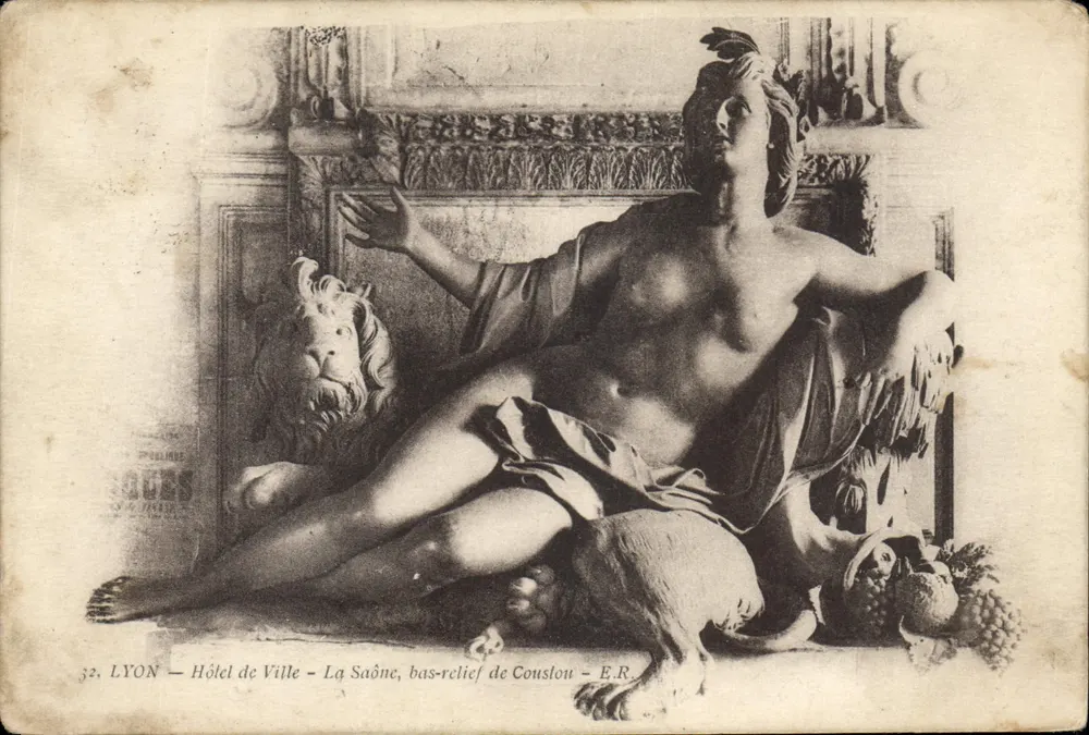 LYON — Rathaus — La Saône, Relief von Couslou — E.R. - Vorderseite