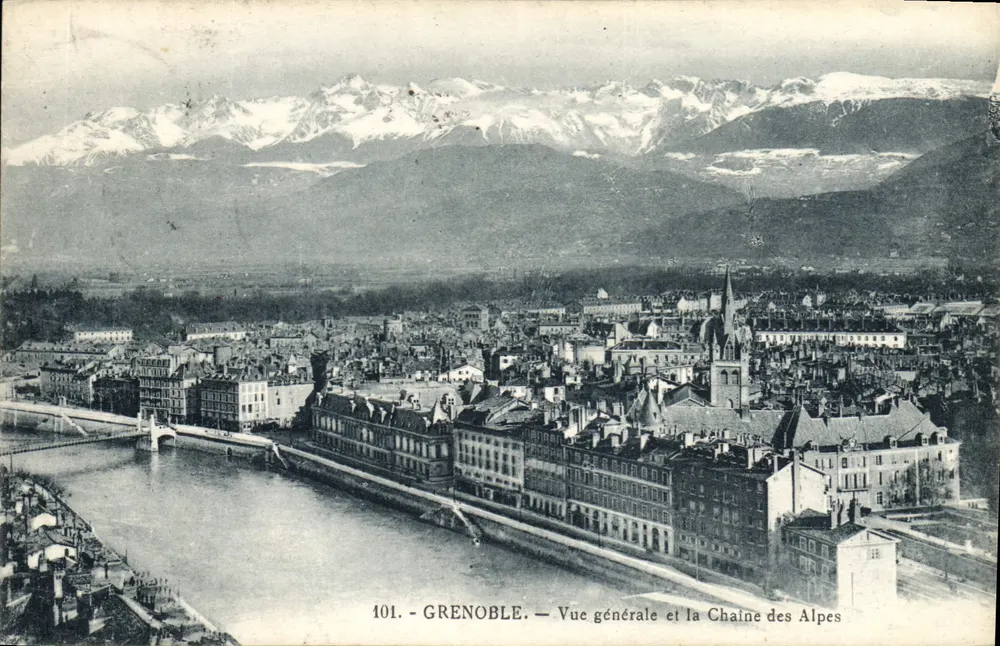 Grenoble — Allgemeiner Blick und die Alpenkette — C. Baffert, Nr. 101 - Vorderseite