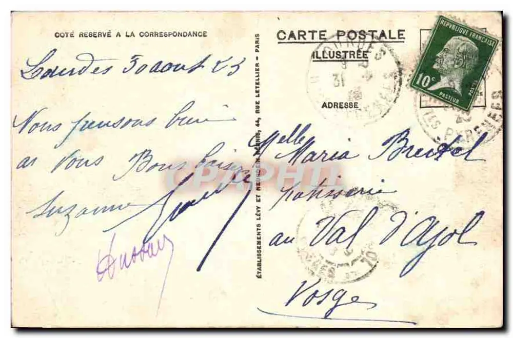Lourdes — Aparecida da Virgem — LL. n° 230 - Verso