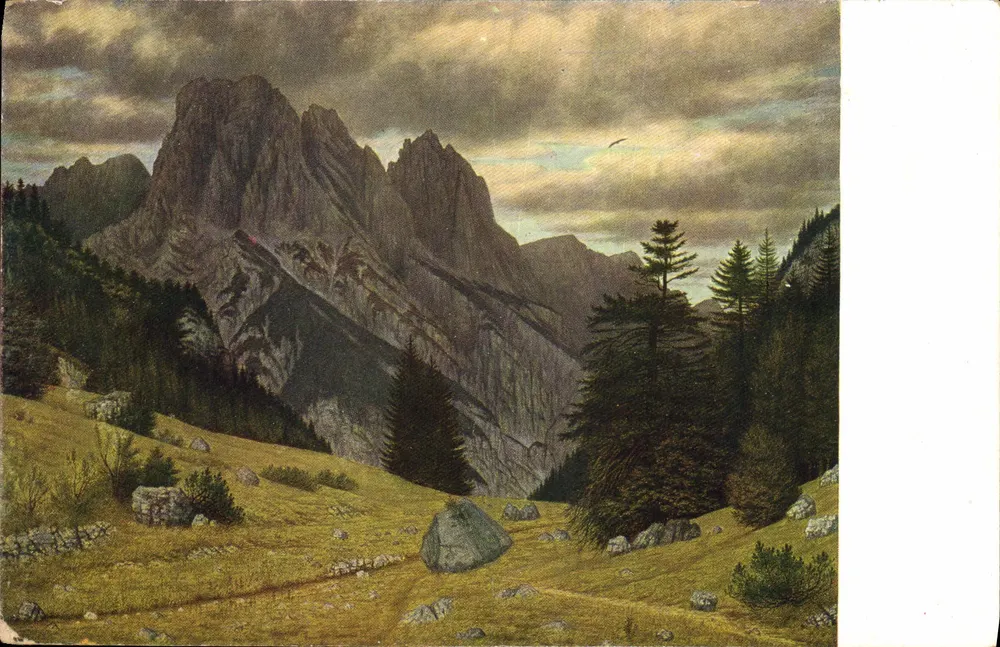 Les Mühlsturzhörner — vista montanhosa — Karl Haider, série Nr. 113 - Frente